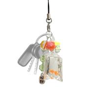 Mimoqk Gold Fish Keychain, Cute Animal Keychain with Gold Fish Simulated Water Bag-Shaped Pendant, Compact and Easy to Carry, Sea Animals Accessories for Jewelry Making