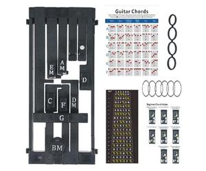Mimoqk Guitar Aid Chords Trainer, Guitar Chord Trainer, Learning Guitar Tool, Easy Guitar Learning Aid, Guitar Accessories for Beginners, Easy to Apply Guitar Learning Aid Tool with Chord Chart