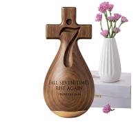 Mimoqk Handcrafted Wooden Religious Statue, Catholic Art Figurine Decor, Spiritual Devotion Display Sculpture, Faith Inspired Wooden Ornament, Home Prayer Desk Decoration for Living Room Use