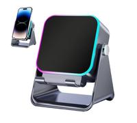 Mimoqk Induction Speaker, 10 W Folding Phone Holder Audio Smartphone Bracket with Light, Induction Speaker, Compact Music Player, Multi-Functional Desk Station, Use for HomeTravel