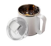 Mimoqk Insulated Tumbler - Stainless Steel 460ml Cup with Handle and Lid for Hot or Cold Beverages, Vacuum Design, Induction Heating Function, Drinkware Organizer for Travel, Coffee, Tea, Office