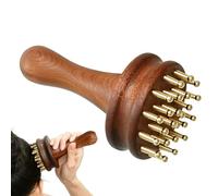 Mimoqk Long Handle Scalp Massager, Meridian Muscle Relief, Gua Sha Brass Teeth, Body Massage Brush with Brass Teeth for Deep Relaxation, Massage Tool, Full Body Massager for Home Spa Travel