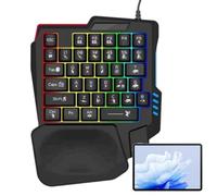 Mimoqk Mechanical Game Keyboard, Ergonomic Game Pad, Single-Handed Keypad, Portable Mechanical Keyboard, Programmable Game Pad, Compact Game Keypad, for Home, Dorm, Apartment, School