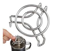 Mimoqk Mini Steamer Rack, Stainless Cook Insert Tray, Compact Stackable Size Heat Circulation Design, Food Grade Steel Polished Finish Detail, Cooking Support Mesh Stand Tool 2.36x2.36 Inches