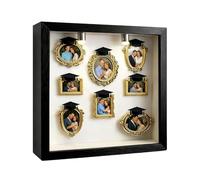 Mimoqk Museum Silhouette Box, Memory Frame, Gold Tiny Frame Set with Shadow Box, Mini Art Display for Graduation Birthday Party, Decorative Picture Frames, Keepsake Mini Frames for Home