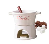 Mimoqk Per Fonduta | Pentola di Ceramica per Sciogliere - Set di Tazze per Fonduta di Cioccolato | per San Compleanno Matrimonio Dessert Formaggio Coppie Famiglia Cuochi Adulti