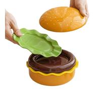Mimoqk per Hamburger,Stoviglie in ceramica impilabili per microonde - Set di da cena a forma di hamburger,per Cibo, Snack, Dessert, Pasto, Casa, Cucina, Ristorante, Campeggio, Barbecue, Festa