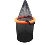 Mimoqk Pesce Basket, Foldable Live Lure Net Gage, Portable Mesh Trap with Drawstring, for Crayfish, Catfish, Saltwater, Freshwater, Fly Fishing Gear Accessory