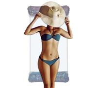 Mimoqk Piscina Floats, portatile Floating Lounger, Summer Glitter Inflatable Raft, Comfortable Sunbathing Design, Lightweight Build, for Beach Vacation Lake Leisure and More