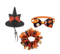 Mimoqk Porch Geese Outfits, Halloween Geese Hats, With Orange Bow Skirt, Festive Costume Set, Dress Up for Yard Use, Holiday Decoration Suitable to Outdoor Terrace Garden Sculpture