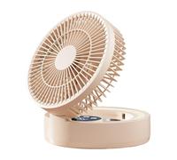 Mimoqk Portatile Desk Fan, Usb Ricaricabile Cooler, Foldable Quiet Ventilator, Led Mirror Timer Design, Dormitory Bedside Workshop Car School Personal Cooling Travel Makeup Use 6.89x6.89x3.54 Inches