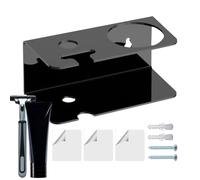 Mimoqk Razor Holder, Gel Stand, No-Drill Mounting Fast-Drain Channel Fit, Rustproof Finish Compact Footprint Tool-Free Removal Anti-Slip Bracket, Shower Organizer for Bathroom