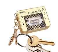 Mimoqk Retro Sound Keychain, Small Cassette Keyring, 10 Songs Music Player with Classic Design, Musical Player Keychain with Portable Size, Novelty Accessories, Music Keychains for Backpack