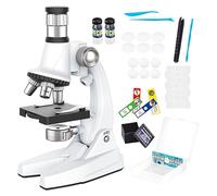 Mimoqk Set di microscopio per studenti,100 x a 1200 x regolabile, kit di microscopio per principianti, per scuola, aula, casa, ragazzi, ragazze, studenti scienziati dilettanti appassionati