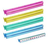Mimoqk Set Mahjong, kit di supporto in acrilico, funzione pusher integrata, organizer multicolore trasparente, pacchetto di accessori per domino, treno messicano, ideale per intrattenimento da tavolo