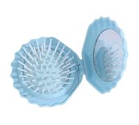 Mimoqk Shell Pocket Brush, Compact Mirror Comb Set, Scalp Massage Grooming Tool, Cute Shell Shape Design, for Women, Girls, Outdoor Travel, Shower, Beach, Palestra, Home Use More