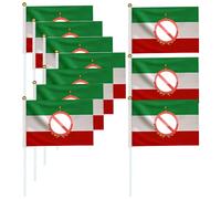 Mimoqk Small Flags on Sticks, Party Decorations 8.2x5.5 Inches, Hand Held Stick Flags with 10 Pieces Set, Colorful Mini Flag for Garden Yard Porch, Event Decor, Mini Flag Set for Outdoor Fun