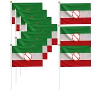 Mimoqk Small Flags on Sticks, Party Decorations 8.2x5.5 Inches, Hand Held Stick Flags with 10 Pieces Set, Colorful Mini Flag for Garden Yard Porch, Event Decor, Mini Flag Set for Outdoor Fun
