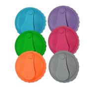 Mimoqk Soda Can Lids, 6X Silicone Drink Covers, Carbonation-Preserving Bar Tool, for Beer, Beverages, Juice, Energy Drinks, Leak-Proof Beverage Storage & Freshness Keeper