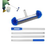 Mimoqk Spazzola per piscina, spazzola anti-alghe per piscina di 43 cm con manico rimovibile | Smacchiatore manuale per retro cortile, gradini, tetto, hotel, pareti, angoli, bagno, spa, pavimenti