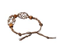 Mimoqk Supporto per bracciale in corda di ricambio per braccialetti con gabbie di perle di pietre preziose vuote, cinturino di supporto al quarzo, cordino per braccialetto, supporto in pietra vuota