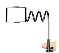 Mimoqk Supporto per letto del telefono, supporto per telefono da comodino a collo d'oca, rotazione a 360 gradi, clip flessibile, antiscivolo, a sgancio rapido, morsetto per la lettura delle ricette