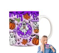 Mimoqk Tazza Fantasma - Tazza Con Motivo Fantasma Per La Festa - Calice in Ceramica da 350ml con Manico Ideale per Autunno Regalo Compleanno Donna Ragazza Festività