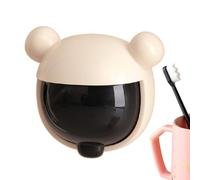 Mimoqk Toothbrush Holder Wall Mount, Cartoon Toothbrush Organizer, Cute Design with Protective Cover, Easy Installation for Bathroom, Dorm, RV, Toddler Family Use, 2.52x2.28x1.77 Inches