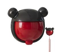 Mimoqk Toothbrush Holder Wall Mount, Cartoon Toothbrush Organizer, Cute Design with Protective Cover, Easy Installation for Bathroom, Dorm, RV, Toddler Family Use, 2.52x2.28x1.77 Inches