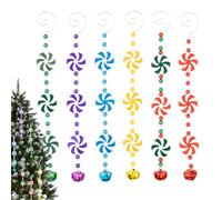 MIMOQK Tree di Natale Candy Canne Ornament - 6 pezzi Coloralful Hangble, Acrilic Candy Cane Lollipop Decoration, design robusto luminoso, set di ornamenti per le vacanze, decorazione natalizia