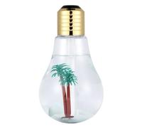 Mimoqk Umidificatore portatile per la casa, 400 ml, umidificatore portatile con 7 luci colorate, design a lampadina, diffusore silenzioso purificatore per dormire, per interni, viaggi, auto, scrivania
