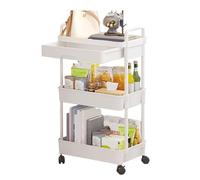 Mimoqk Utility Cart Wheels, 3-Tier Rolling Storage Organizer, Bathroom Organizer Drawer and Kitchen Cart for Kitchen, Bedroom, Living Room, Bathroom Organizer Drawer, Kitchen Cart