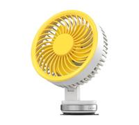 Mimoqk Wall Mounted Fan, USB Rechargeable Air Circulator, Suction Cup Mount with 3000mAh Battery, Quiet Oscillating Cooling for Home, Factory, Garage, Bedroom Use, 6.5x2.13x2.24 inches