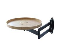Mimoqk Wall Mounted Table, Rotating Bedside Desk, Retrattable Floating Table, Fold Down Wooden and Metal Stand, Space Saving Design for Living Room, Bedroom, Study