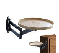 Mimoqk Wall Mounted Table, Rotating Bedside Table, Retractable Floating Desk, Fold Down Wall Stand, Space Saving Mount with Adjustable Features for Home and Workplace, 2.75-16.93in