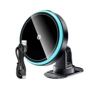 Mimoqk Wireless Car Charger, Magnetic Phone Mount, 15 W Fast Charging Stand, Auto-morsetto Holder for Dashboard Oro, (1 Unito), for Sedan, Truck, Vehicle Mobile Use and More