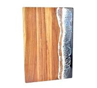 Mimoqk Wooden Resin Tray, Double Sided Board, Cutting Board with Beach Pattern, Boards for Fruit Vegetable Home, Chopping Boards, Tray for Picnic Camping Cheese Apartment Picnic Countertop Sink