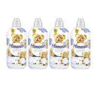 MIMOSIN Ammorbidente Concentrato Carezze, Confezione 4 x 56 per 224 Lavaggi, Rispetta le Pelli Sensibili, Delicato anche per Abiti Bambino, Extra Morbidezza e Freschezza, Mantiene Colore e