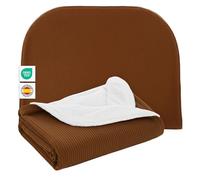 MIMUSELINA Copertina Neonato Invernale in Cotone | Coperta Invernale Neonato 70x90cm Calda e Morbida | Coperta Lettino e Culla Avvolgi Bambino | Ideale per Inverno e Mezze Stagioni | Espresso