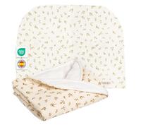 MIMUSELINA Copertina Neonato Invernale in Cotone | Coperta Invernale Neonato 70x90cm Calda e Morbida | Coperta Lettino e Culla Avvolgi Bambino | Ideale per Inverno e Mezze Stagioni | Ecru