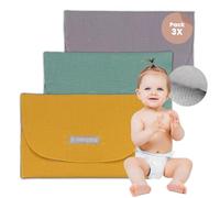 MIMUSELINA Organizer Porta Pannolini da Borsa - Porta Pannolini e Salviette da Borsa Impermeabili - Organizer Pannolini Ideale per Accessori per Neonato (Menta/Senape/Grigio)