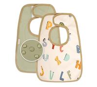 MIMUSELINA | Set di 2 Bavaglini Neonato Impermeabili | Bavaglini Pappa Svezzamento Comodi e Facili da Indossare | Bavaglino Neonato Asilo Nido | Prodotto in Spagna