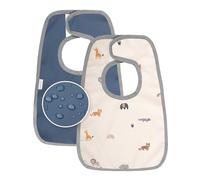 MIMUSELINA | Set di 2 Bavaglini Neonato Impermeabili | Bavaglini Pappa Svezzamento Comodi e Facili da Indossare | Bavaglino Neonato Asilo Nido | Prodotto in Spagna