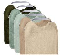 MIMUSELINA Set di 5 Bavaglini Neonato Impermeabili BLW in Spugna | Cotone Premium Oeko-Tex | Set Pappa Svezzamento Neonati | Grandi Bavaglini Asilo con Elastico al Collo | Realizzati a mano Spagna