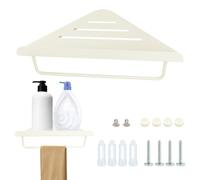 mimzemamz Mensola Doccia Angolare,Portasapone Doccia Angolare con Barra Aggiuntiva,Mensola Bagno in Alluminio con due Bulloni,Adatto Alla Maggior Parte dei Bagni,Cucine e Balconi,1 Pezzo Bianco