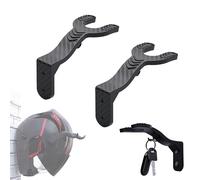 Mimzemamz Porta Casco, 2 Pezzi Portacasco per Moto, Appendi Casco e Chiavi alla Parete, Nero