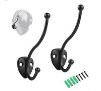 Mimzemamz Porta Casco daParete, 2 Pezzi Portacaschi per Moto, Appendi-Caschi Retrò, Appeso al Muro per Caschi e Giacche, Nero