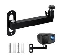 mimzemamz Supporto Per Proiettore A Parete, Supporto Proiettore Regolabile con Rotazione a 360°, Staffa Proiettore in Metallo con Vite da 1/4" per Home Cinema, Ufficio, Sala Giochi