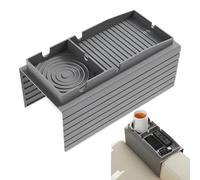 mimzemamz Vassoio da Divano, Organizer Divano Bracciolo in Silicone, Antiscivolo Porta Telecomando da Divano per Telefono, Tablet, Riviste, Tazza, Grigio