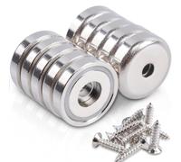 MIN CI 10 pezzi Calamite Potenti Magnete Circolare con Foro Svasato,Calamita Neodimio 20x7mm Piccole Magneti Forati Vite Rondelle Base per Frigorifero Rotonde